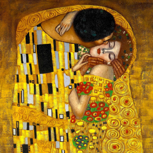 Panel bavlněný 45x45 cm: Polibek — foto 1