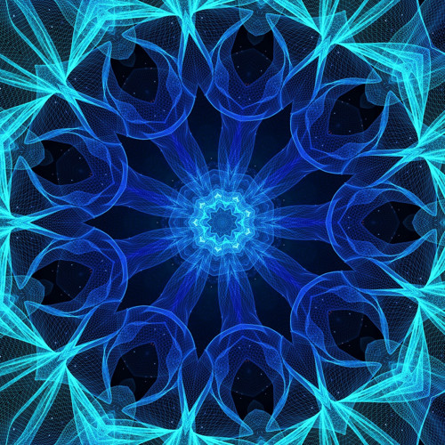 Panel z kočárkoviny 30x30 cm: Mandala modrá