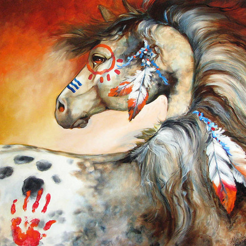 Panel bavlněný 30x30 cm: Indiánský koník — foto 1