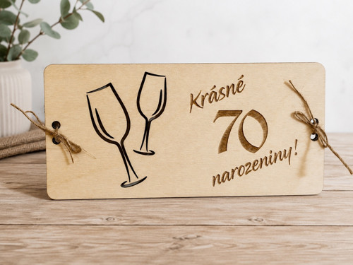 Dřevěná obálka na peníze - skleničky