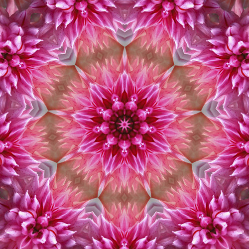 Panel bavlněný 30x30 cm: Mandala růžová — foto 1