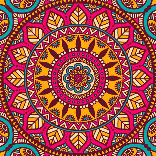 Panel bavlněný 30x30 cm: Mandala indiánská