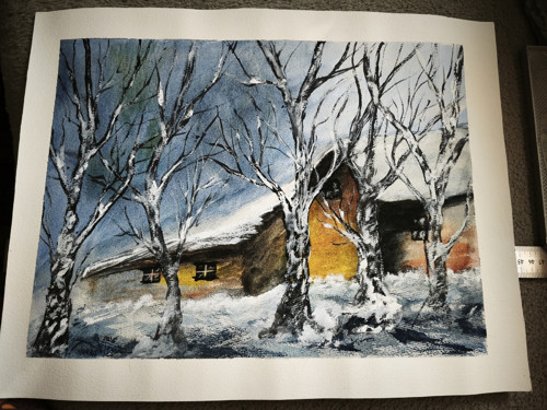 Akvarelový obraz