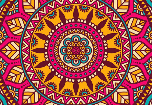 Panel bavlněný 16x11 cm: Mandala indiánská — foto 1