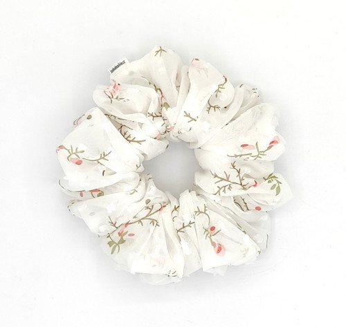 Scrunchie gumička Bílá XXL