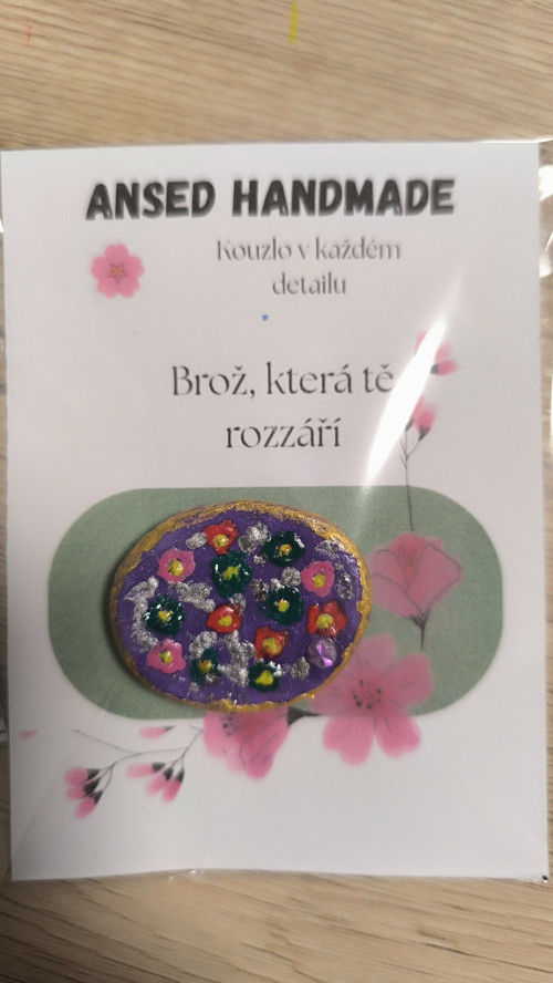 Brož květinový pugét