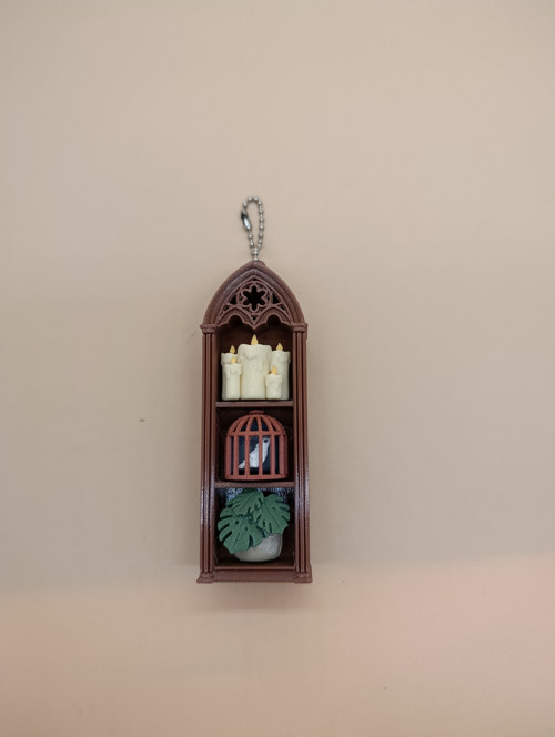 Gotická mini police s dekoracemi - klikač
