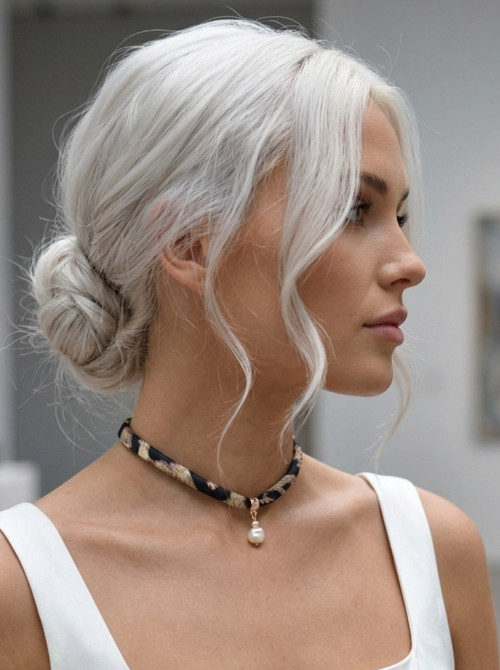 Saténový choker s leopardím vzorem a perličkou