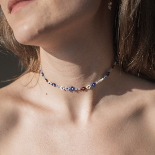 Blue That / Řetízek z korálků