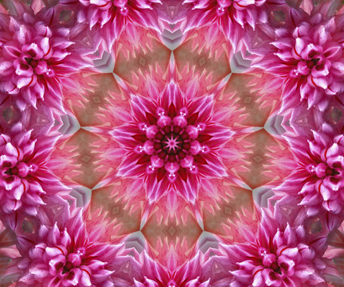 Panel bavlněný 30x25 cm: Mandala růžová — foto 1