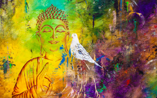 Panel bavlněný 40x25 cm: Buddha — foto 1
