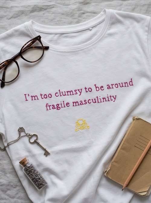 Dámské tričko „Fragile Masculinity“ – bílé, L
