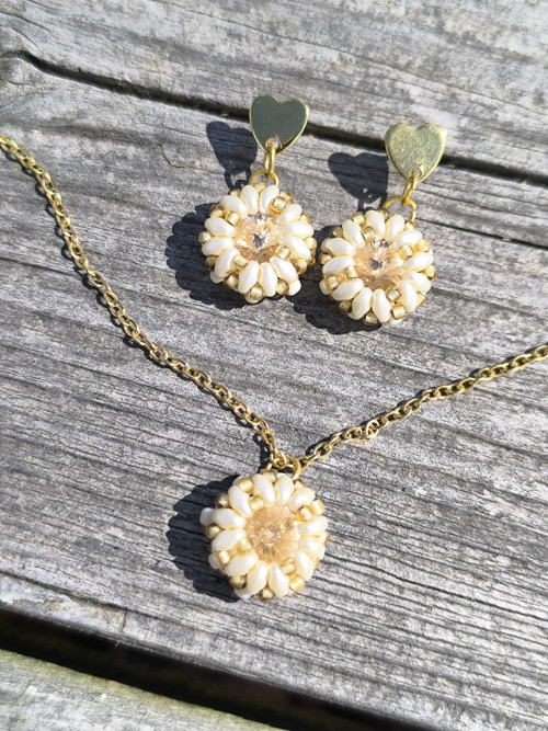 Luxusní set náušnice a přívěsek Swarovski zlatá