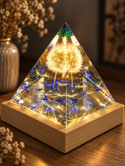 Lampa z pryskyřice - Pampelišková pyramida