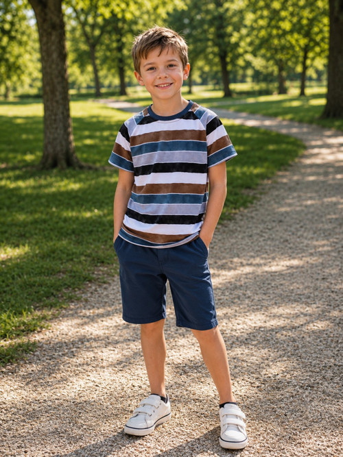 Tričko PROUŽKY, vel. 128/SLIM — foto 1