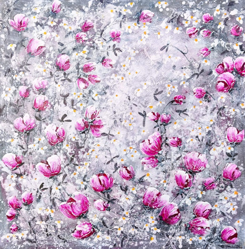 Růžové kouzlo.....70x70cm