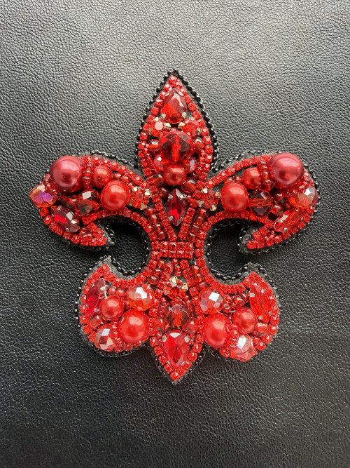 Brož Fleur-de-lis Červená
