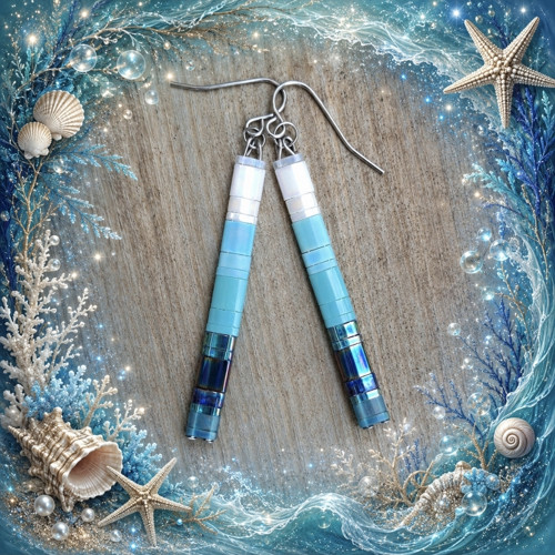 Náušnice aqua aurora
