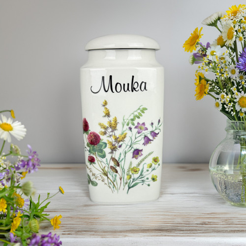 Velká dóza, luční kvítí - mouka