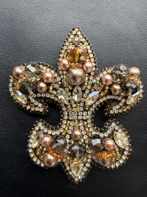Brož Fleur-de-lis Hnědá