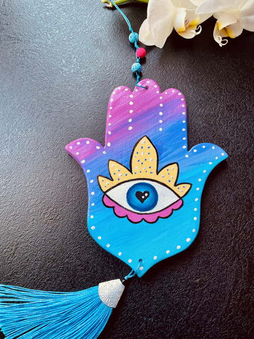 Hamsa - modrý střapec — foto 1