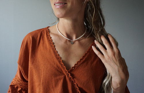 Macramé náhrdelník White sun