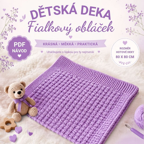 Návod na pletenou dětskou deku - PDF návod