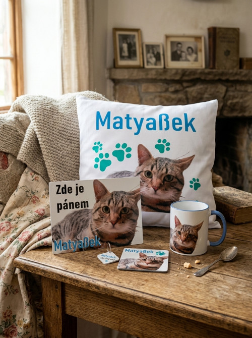 Sada dekorativních i praktických výrobků s fotkou