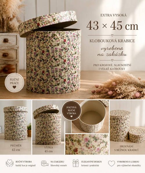 Extra vysoká kloboukovka na míru | 43 × 45 cm
