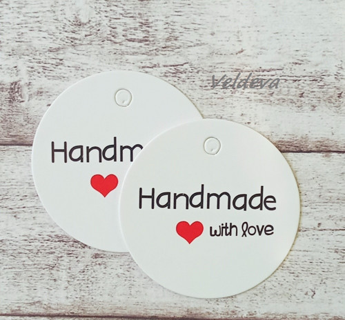 Kolečka handmade kulatá 10 ks bílá