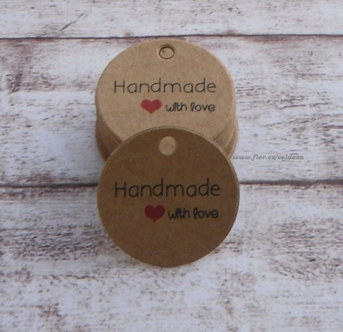 Kolečka handmade srdce 10 ks béžová