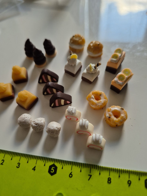 Jídlo pro panenky miniatury vše set domeček zákusk