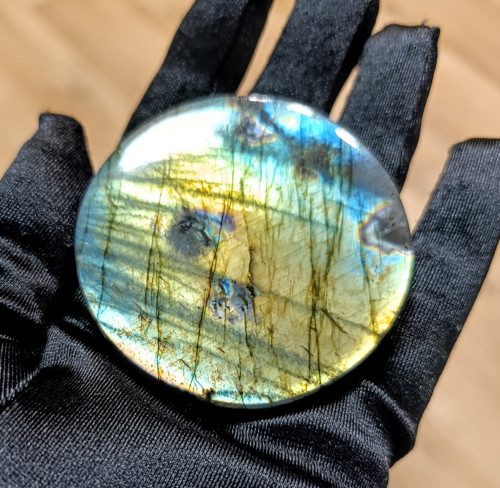 Labradorit, ID 5769, průměr 60 mm
