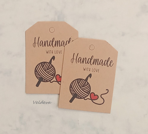 Štítky papírové handmade 10 ks béžové