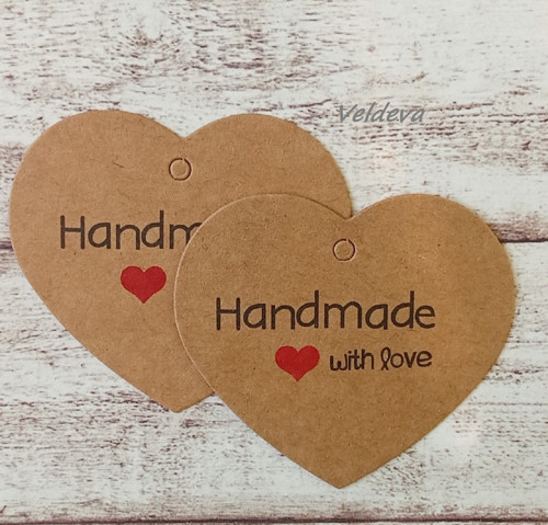 Srdíčka z papíru handmade 10 ks béžová