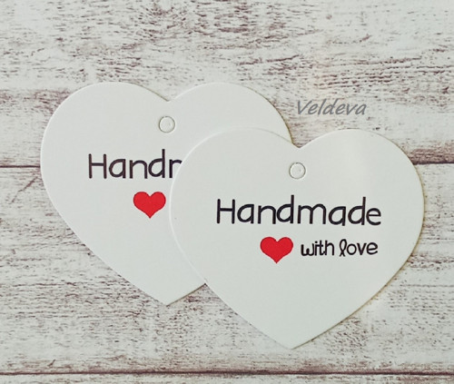 Srdíčka z papíru bílá handmade 10 ks