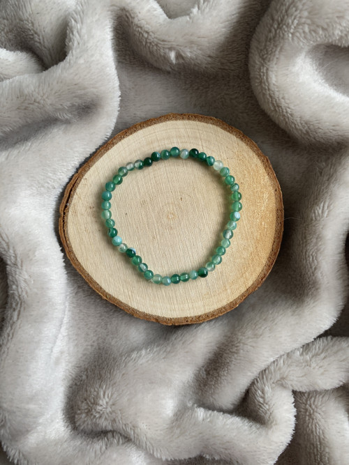 Náramek z krystalů - achát zelený