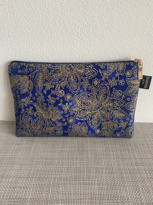 Víceúčelové pouzdro - Zlaté ornamenty na modré