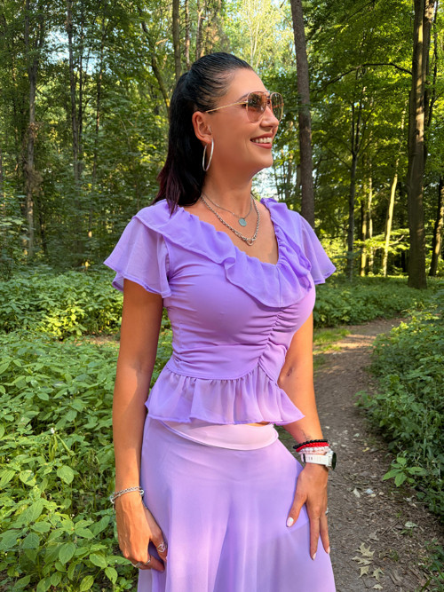 Halenka s volánky - lila