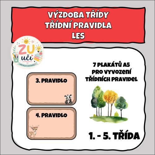 Výzdoba třídy - Pravidla třídy - Les
