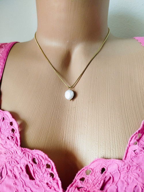 Řetízek 40cm, bároční perla