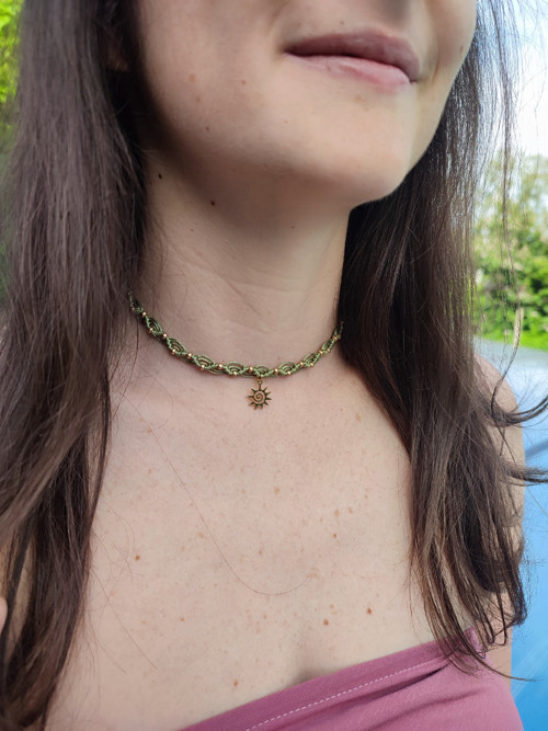 Macramé náhrdelník sól "slunce"