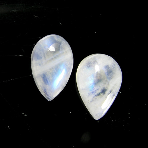 Duhové měsíční kameny, 4,19 ct./pár, cca.10x7 mm