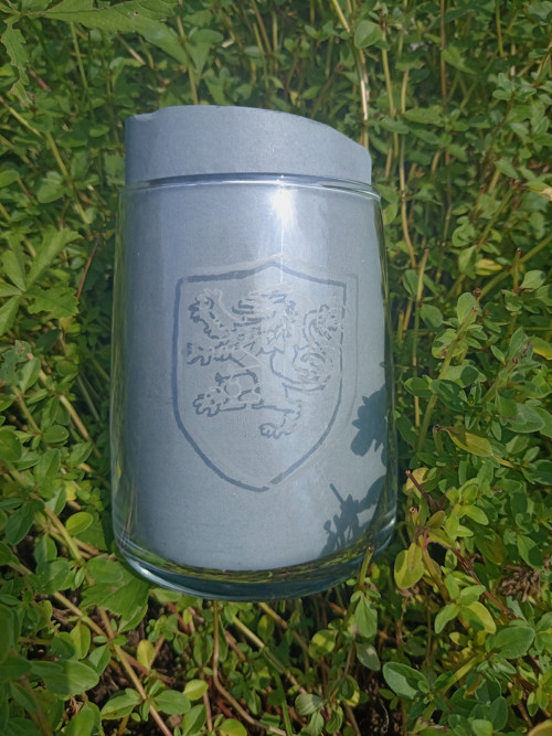 Ručně gravírovaná sklenička lev — foto 1