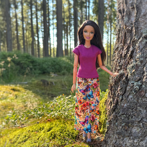 Kalhoty s motýly pro Barbie