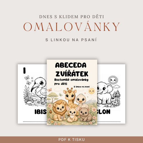 Abeceda zvířátek – PDF omalovánky k tisku
