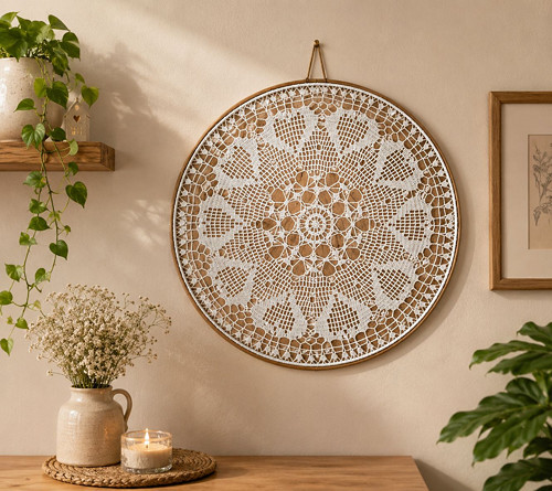 Závěsná dekorace č.4 bílá průměr 45 cm