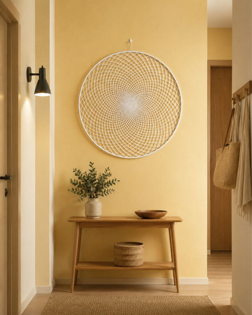 Závěsná dekorace č.10 bílá hustá průměr 40 cm