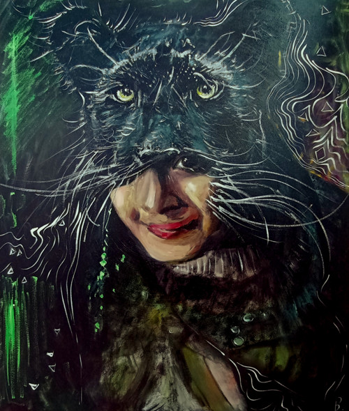 Vnitřní síla (olejomalba 50x59 cm)