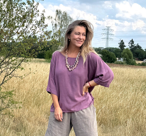 Tunika se lnem mauve